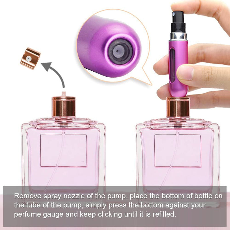 5ML/8ML Mini Small Perfume Refillable Bottle Portable Aluminum Atomizer Travel Refill Perfume Spray Bottle Cosmetic Container