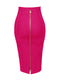 16 Colors XL XXL Sexy Solid Zipper Orange Blue Black Red White Pink Bandage Skirt Women Elastic Bodycon Summer Pencil Skirt 58cm