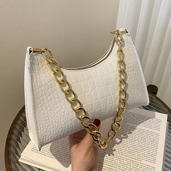 Fashion Women&#39;s Bag New Popular Crocodile Pattern Shoulder Bag Trendy All-match Handbags for Women 2022 Luxury Leather Tote Bag