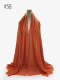 Pleated Plain Hijab Scarf Muslim Women Cotton Crinkle Headband Veil Scarves 2021 Fashion Islamic Headscarf Head Wraps Turban