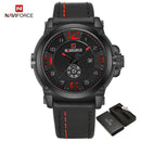 NAVIFORCE Top Luxury Brand Men Sports Military Quartz Watch Man Analog Date Clock Leather Strap Wristwatch Relogio Masculino