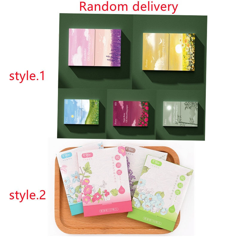 100Pcs/box Face Oil Blotting Paper Protable Matting Face Wipes Facial Cleanser Oil Control Oil-absorbing Face Cleaning Tools New