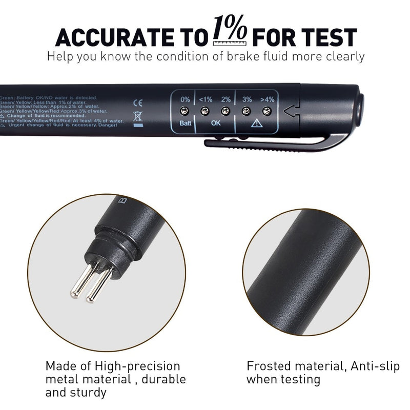 Auto Liquid testing Brake Fluid Tester Pen for DOT3/DOT4 5 LED indicator display brake Oil test Quality Check Car accessories