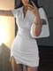 Hugcitar 2021 Short Sleeve Slit Sexy Mini Dress Summer Women Fashion Streetwear Outfits Cute Solid Y2K Party Clothing