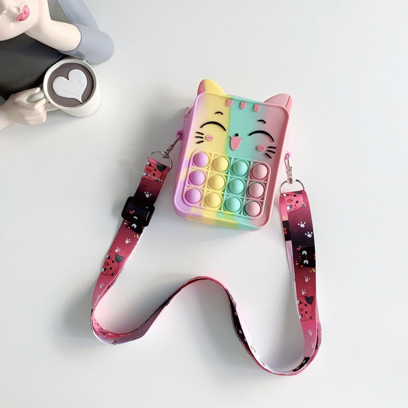 Hot Fidget Toys 2022 Push Bubbles Toy Rainbow Unicorns Premium Girls Push Bubble Bag Adult Antistress Squeeze Squishy Gifts