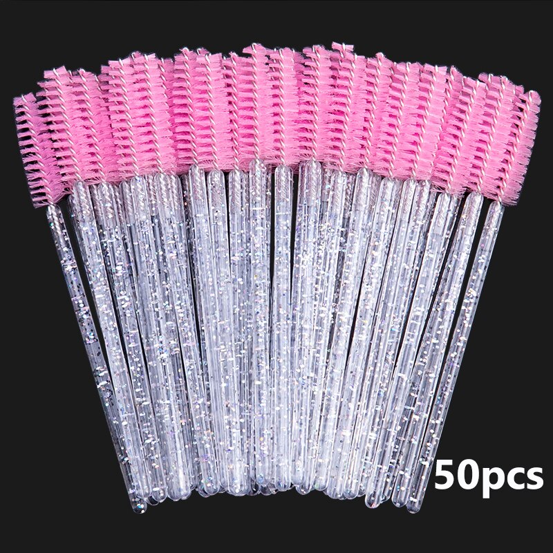 Disposable Crystal Eyelashes Brush Comb 25/50Pcs Eye Lashes Extension Mascara Wands Makeup Professional Makeup Beauty Tool