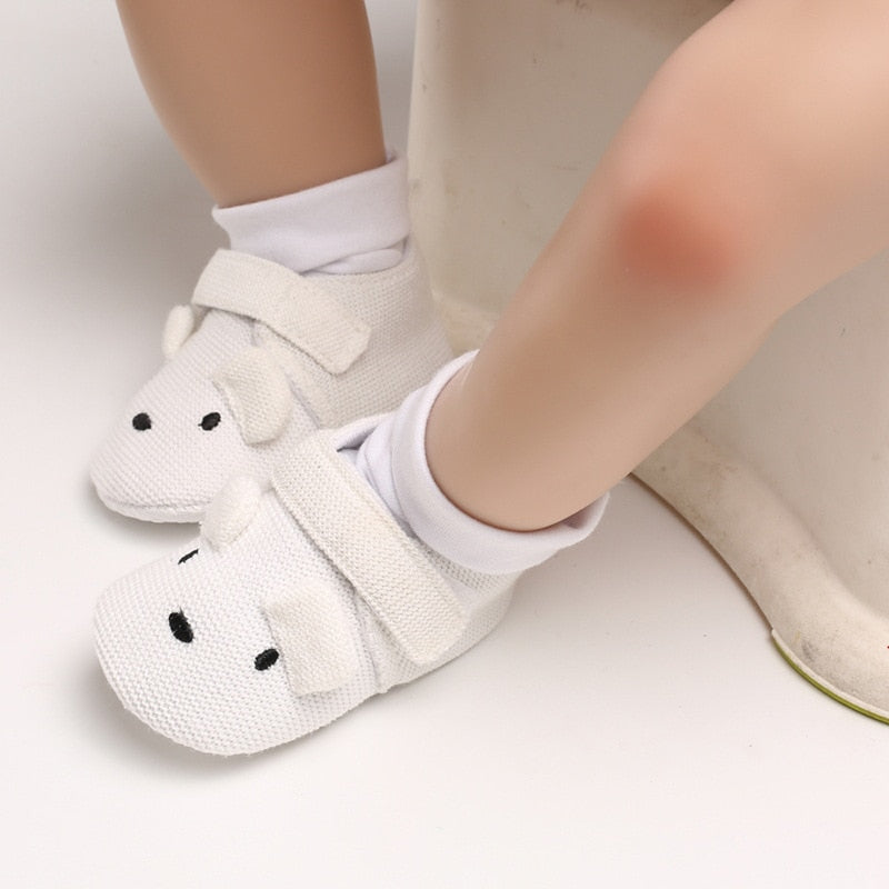 Toddler Girl Knitted Shoes First Walkers Snow Boots Newborn Baby Autumn Winter Cotton Warm Soft Sole Plush Prewalker 0-18Months