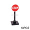 Marumine Traffic Road Sign Light Lamp Block Brick City Street View Accessories Signpost Barrier Speed Limit Indicator Warning