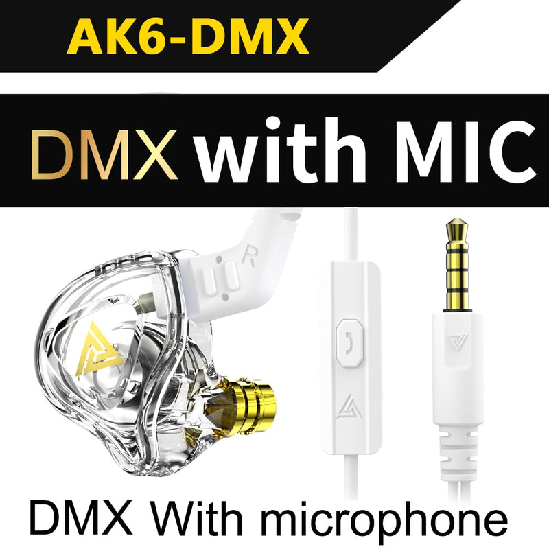 Original QKZ AK6 Copper Driver HiFi Wired Earphone Sport Running  Headphones Bass Stereo Headset Music Earbuds fone de ouvido