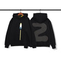 Graffiti Letter Foam Plus Velvet Sweatshirts Men and Women Harajuku Oversized Fleece Hoodie Hip Hop Stranger Things Hooded Hoody