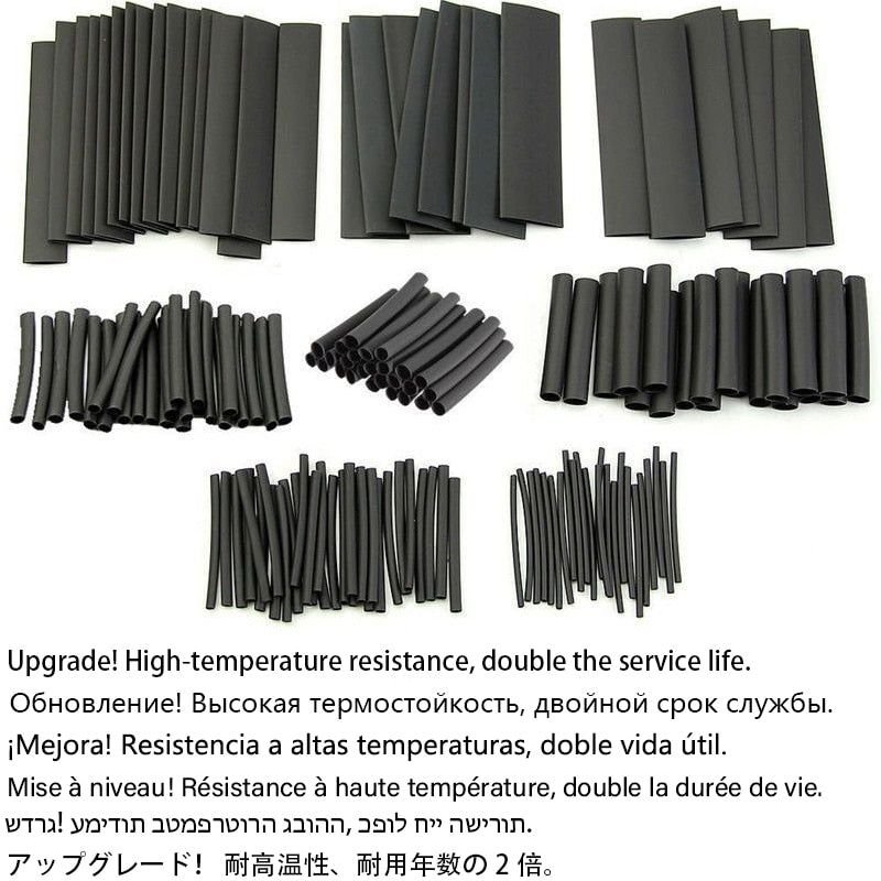 127pcs Heat Shrink Tube Wires Shrinking Wrap Tubing Wire Connect Cover Protection Cable Electric Cable Waterproof Shrinkable 2:1