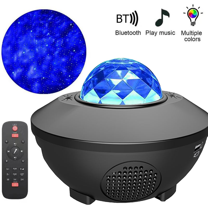 LED Starry Sky Projector Night Light Galaxy Star Projector Ocean Wave Night Lamp With Music Bluetooth Speaker For Childrens