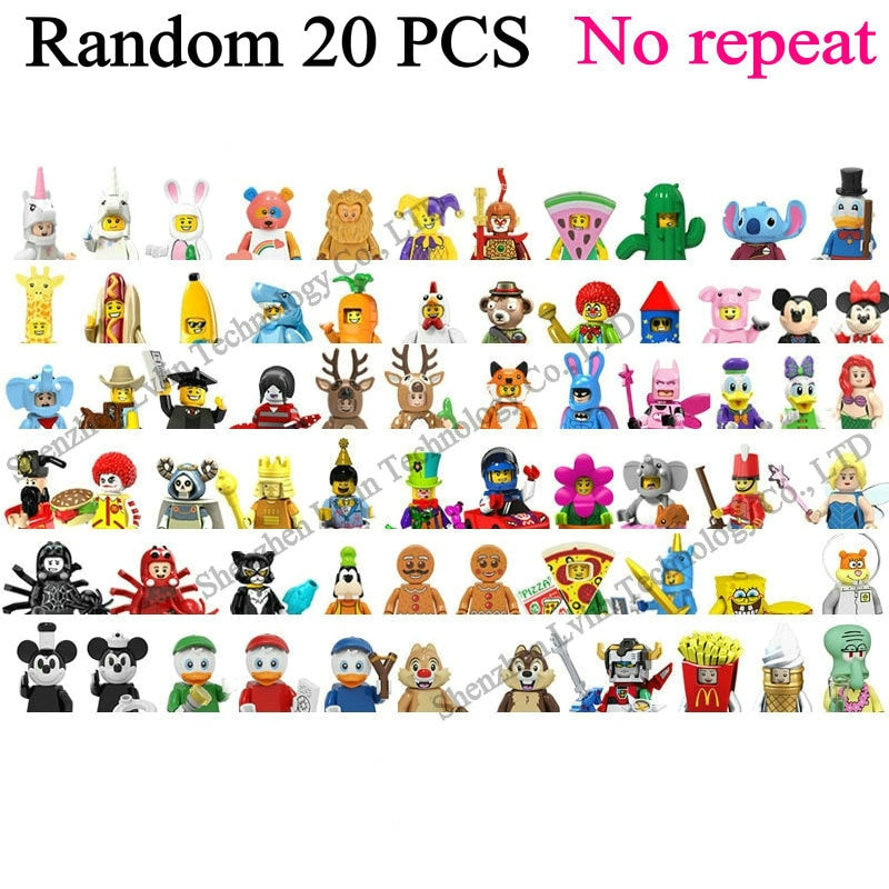Disney 4cm Children Anime figure Building Blocks Kid Gift Toy Model Mini City Movies Characters Figurine Compatible With Lego