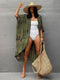 Fitshinling Summer Vintage Kimono Swimwear Halo Dyeing Beach Cover Up With Sashes Oversized Long Cardigan Holiday Sexy Covers