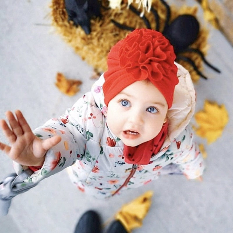Cute Flower Baby Hat Toddler Turban Infant Head wraps Kids Bonnet Newborn Toddler Beanie Cap for  0-18m