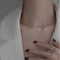 Exquisite Crystal Hollow Double Square Necklace Pendant Clavicle Chain Korean Choker Ins