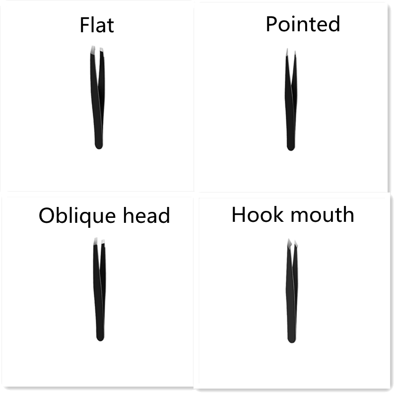 Stainless Steel Eyebrow Tweezers Black Flat Hairs Puller Beauty Makeup Tool пинцет для ресниц pince a epiler пинцет для бровей