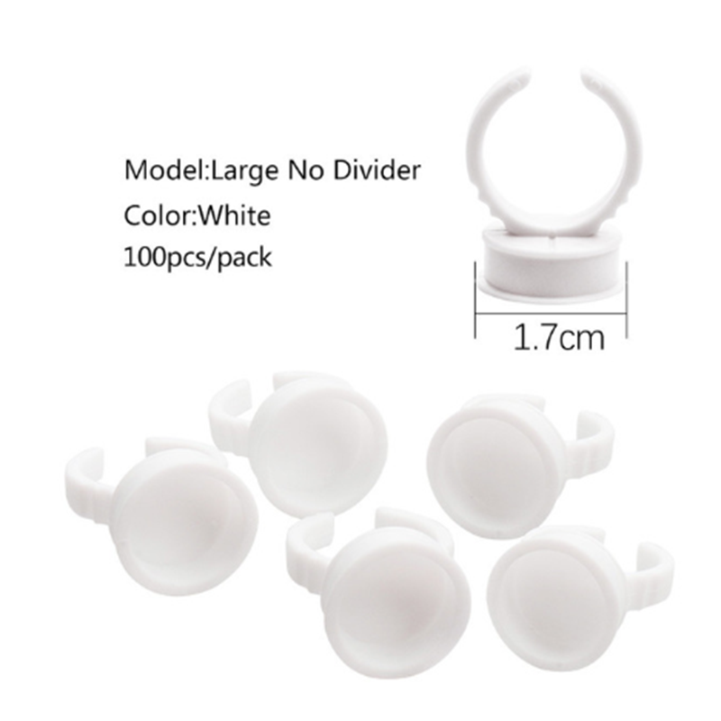 100pcs Disposable Ring Caps Microblading Tattoo Ink Cup For Permanent Pigment Holder Rings Accessories Makeup Tattoo Tools