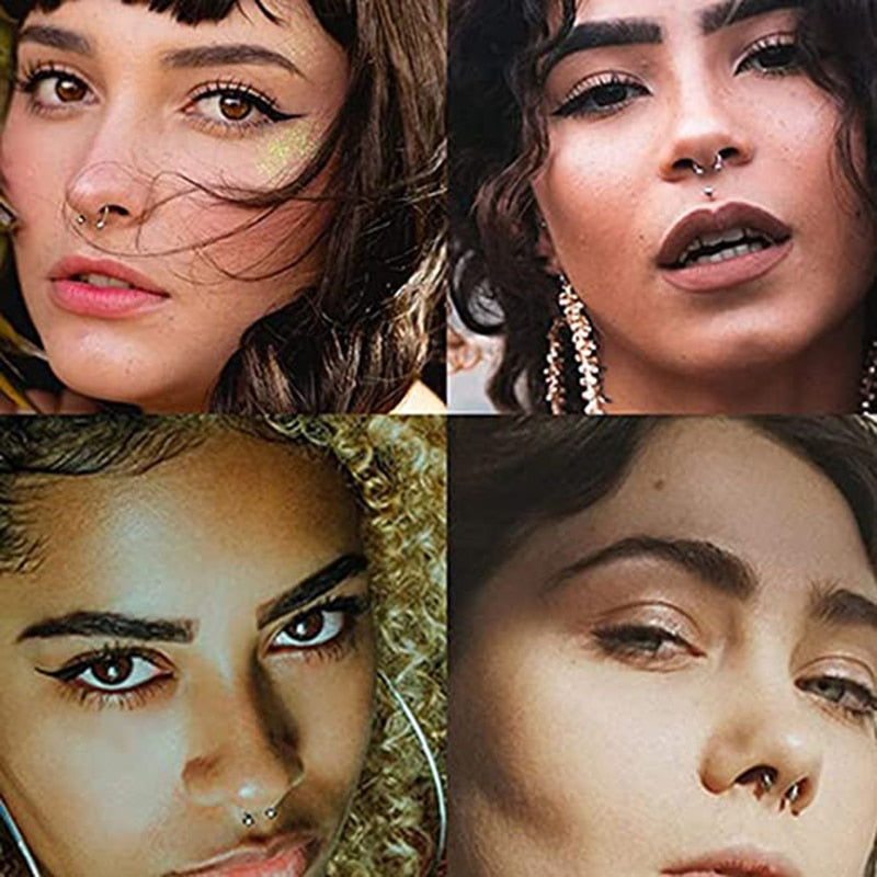 Stainless Steel Fake Piercing Nose Ring for Women Men Magnetic Septum Piercing Nose Cuff Punk Hip Hop Fake Body Jewelry Ear clip