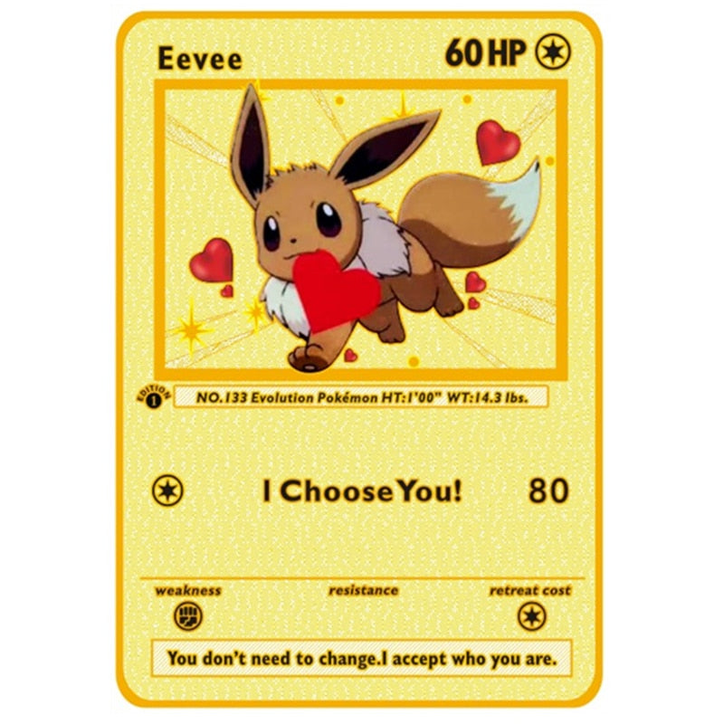 Newest Pokemon Vmax V GX EX Shiny Gold Metal Card PV French Game Tag Team Fighting Ordering Series Child Christmas Gift