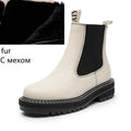 Women&#39;s Chelsea Boots Genuine Leather 2023 Autumn Winter Trend Thick-soled Women Ankle Boots All-match Marton Boots Ladies