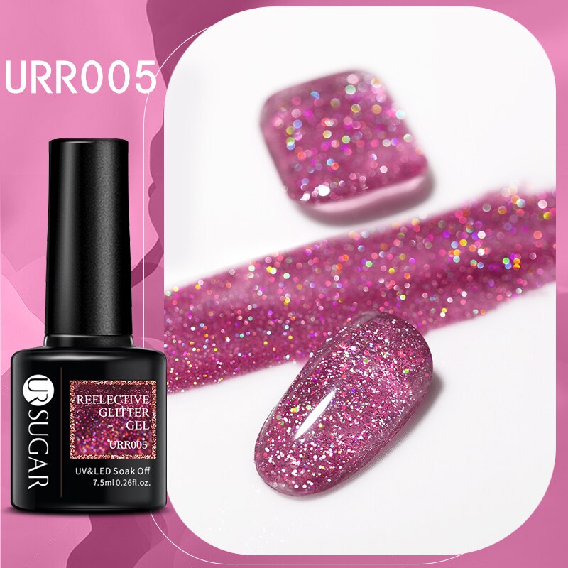 UR SUGAR Sparkling Gel Nail Polish Reflective Glitter Nail Gel Semi Permanent Nail Art Varnish For Manicures Need Base Top Coat