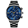 Brand Fashion Men&#39;s Sports Watches for Men Business Stainless Steel Quartz Wrist Watch Luxury Man Casual Leather Luminous Clock