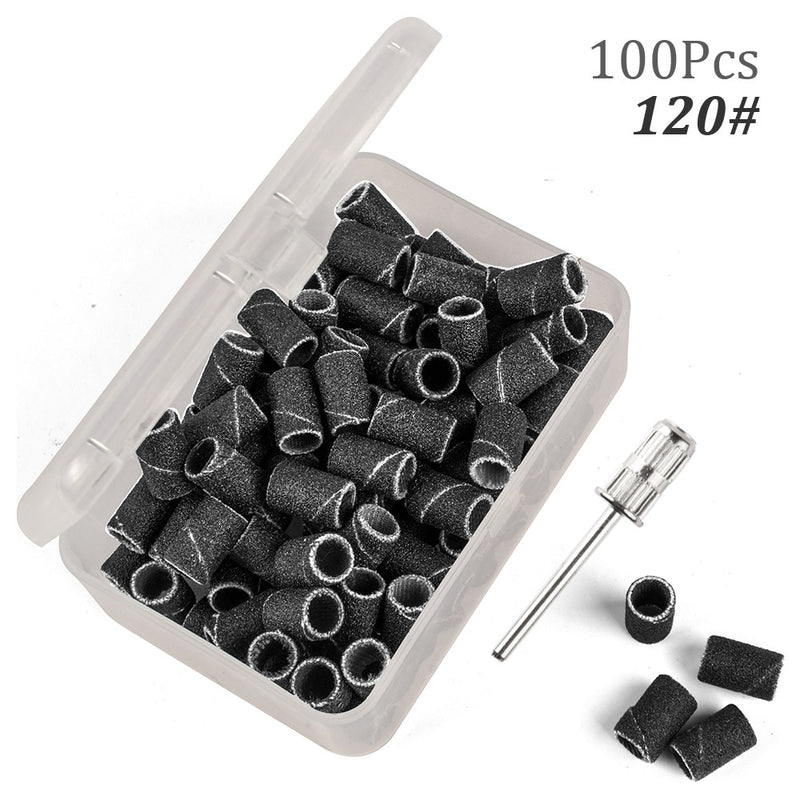 100pcs 80''/120''/180" Nail Art Sanding Bands Gel Polish Remover Tool Accessory for Electric Nail Machine Nail Drill Bits
