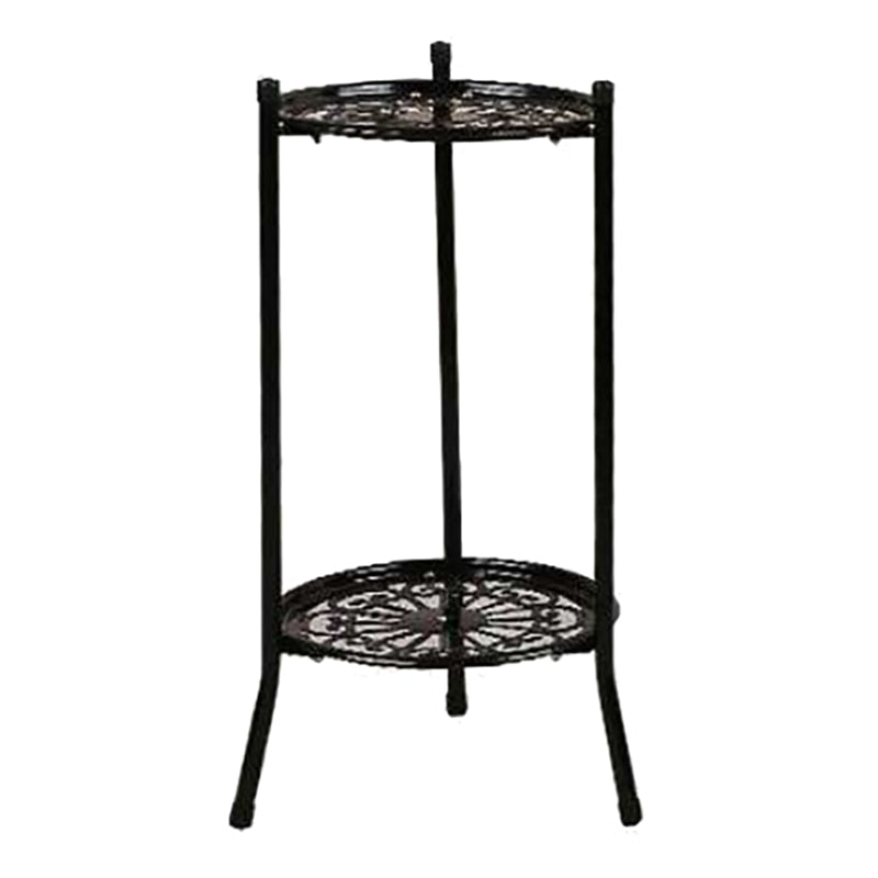 Two-Layer Elegant Metal Plant Stand Shelf Potted Plant Holder Modern Tall Plant Pot Stands for Indoor Outdoor Decor