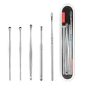 6Pcs/set Ear Wax Pickers Stainless Steel Earpick Wax Remover piercing kit  earwax Curette  Spoon Care Ear Clean Toolear cleaner