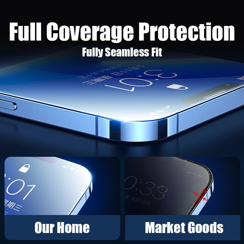 4Pcs Full Cover Protective Glass For iPhone 11 12 13 14 Pro Max Screen Protector For iPhone XS XR 6 7 8 Plus Tempered Glass Film