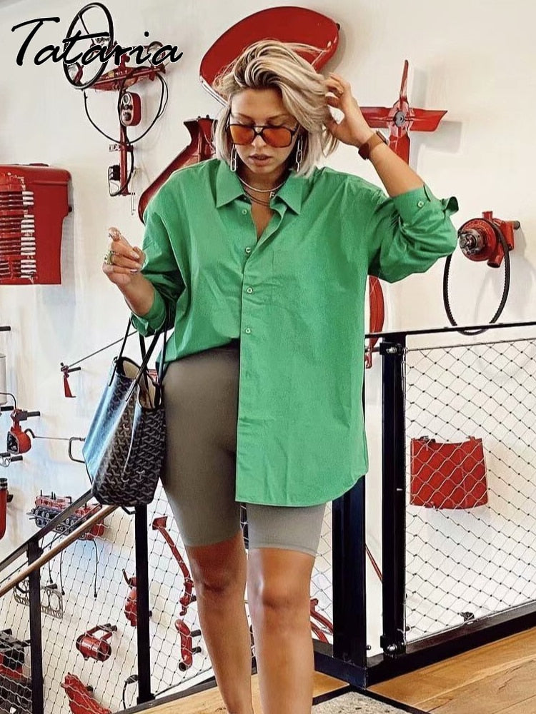 Basic Candy Colors Shirt Women&