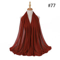 Hijab Scarf 72*175cm Plain Chiffon Scarves For Women Muslim Fasion Islam Clothing Headscarves Shawl For Ladies Headwrap Ramadan