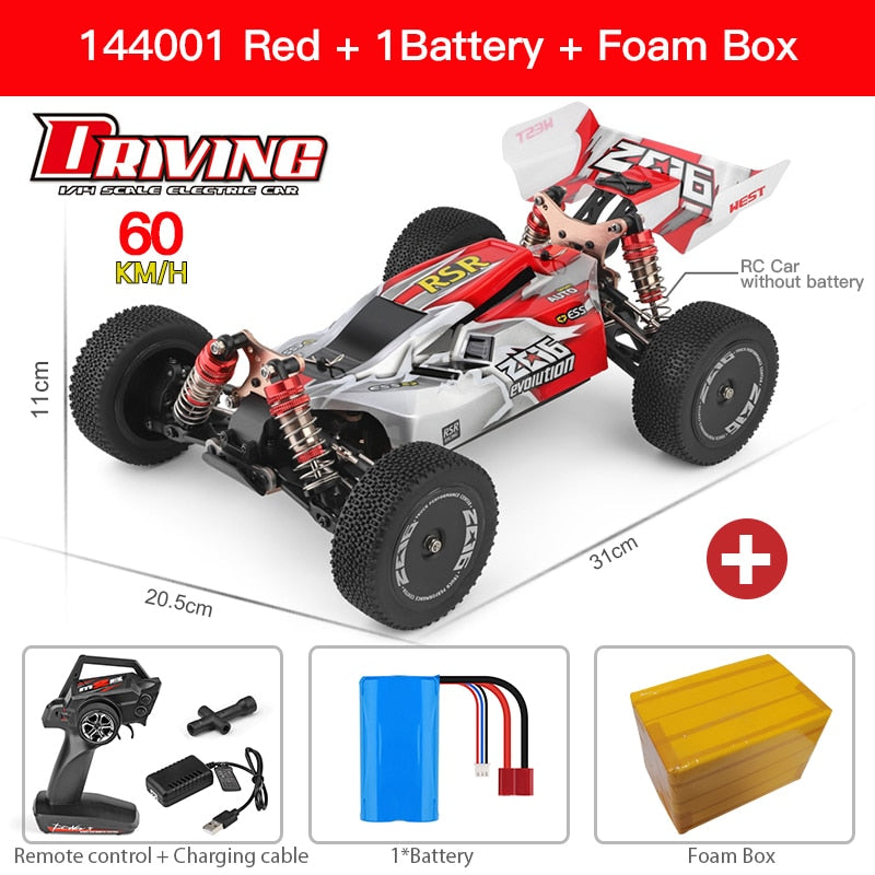 WLtoys 144010 144001 75KM/H 2.4G RC Car Brushless 4WD Electric High Speed Off-Road Remote Control Drift Toys for Children Racing