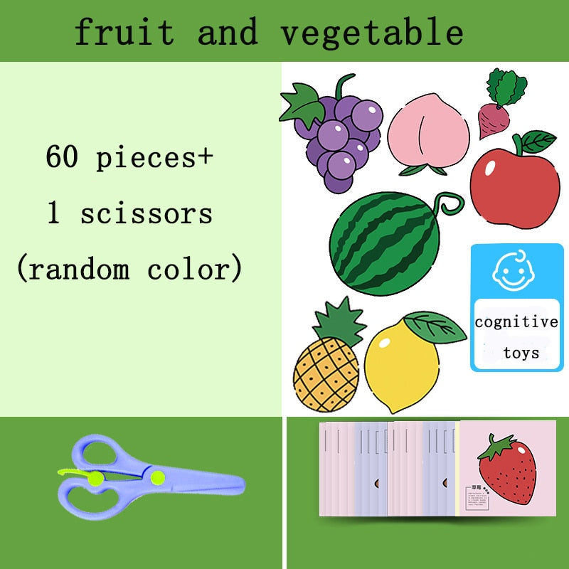 96 Pcs/Set Cartoon Color Paper Cutting Toys DIY Kids Craft Animal Handcraft Paper Art Learning Educational Toy