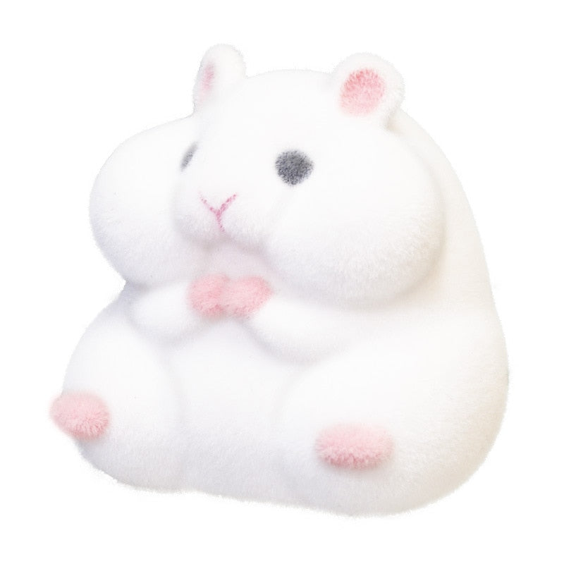 Original Genuine Capsule toys cute kawaii fatty milky soft hamster flocking plush dolls squeeze Stress Relief gashapon toys