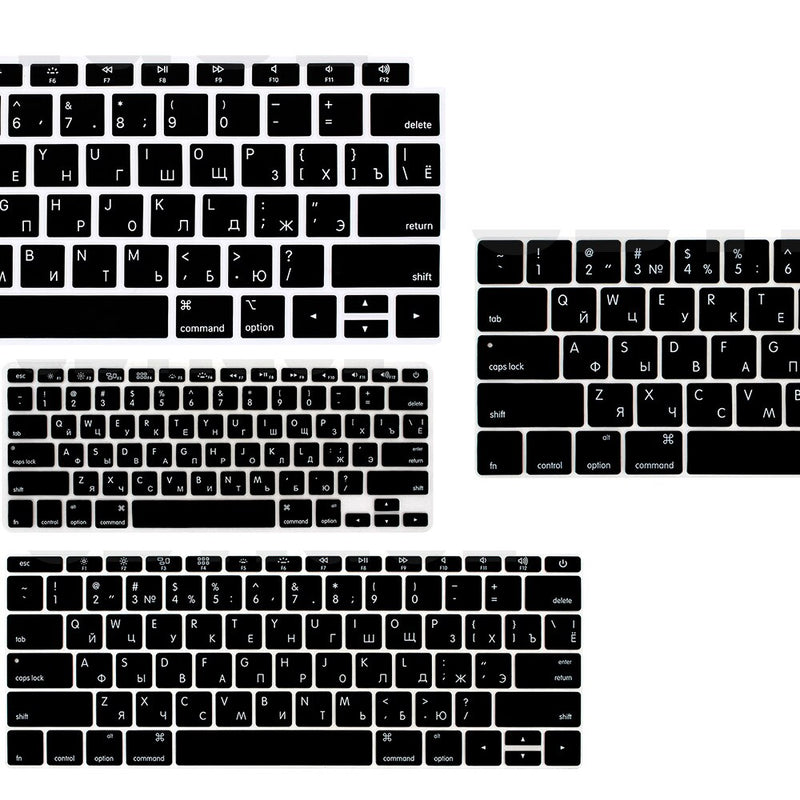 Russian silicone Keyboard Cover Protector for Macbook air13/12 /15/16pro touchbar A1706/A1466A1708/A1990/A1398/A2289/A1932/A2141