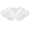 Royal Style Cotton Fake Collar Shawl Wrap Hollow Out Floral Lace Ruffled Trim Necklace Pointed Triangle Lapel Blouse