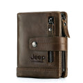 Genuine Leathe Men Wallet RFID Luxury Desig Bifold Short Wallets Male Hasp Vintage Purse Coin Pouch Multi-functional Card Pocket