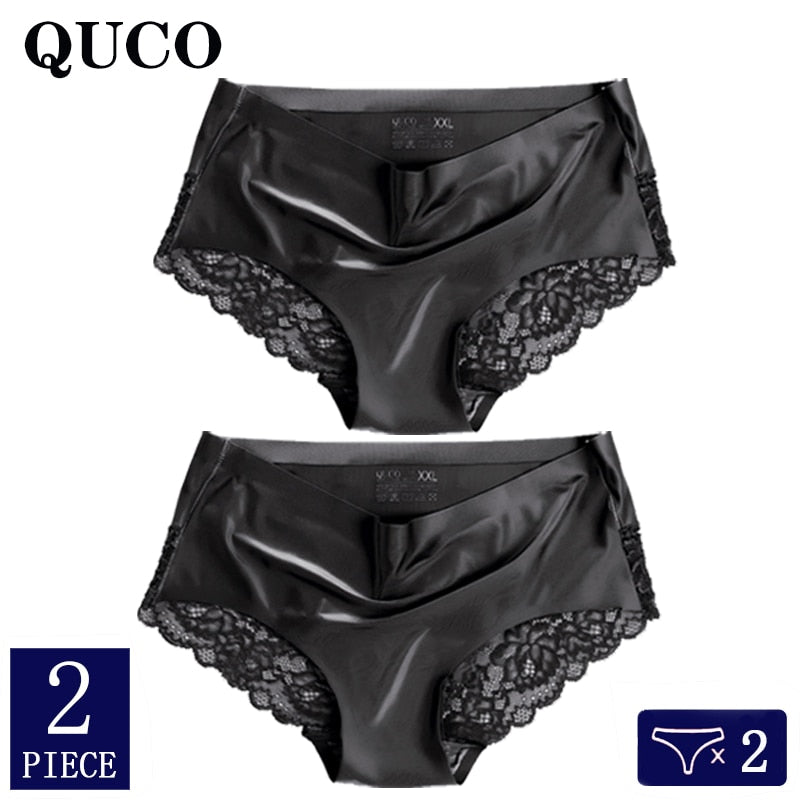2pcs/lot QUCO Brand sexy Women Underwear High Quality Women Panties Seamless Underwear Solid  Lingerie underwear women