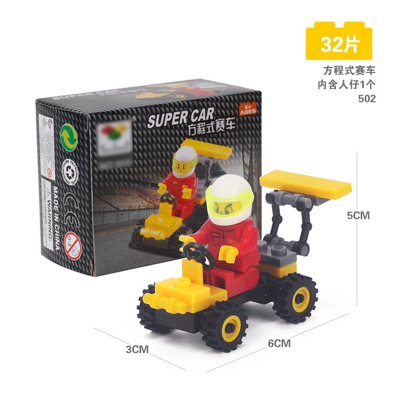 Mini Transportation tank plane Car Educational Assembled Models Building Blocks Compatible small Bricks toys for children