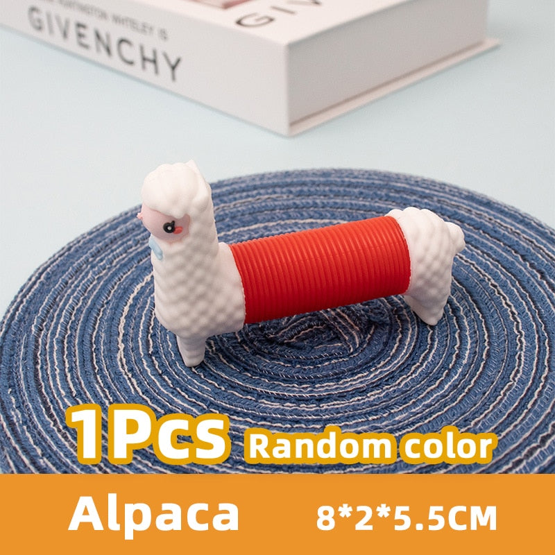 3D Pop Tube Silicone Alpaca Unicorn Push It Bubble Balls Decompression Pipe Anti-stress Vent Fidget Toys for Kids Adults Gifts