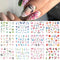 12 Designs Nail Stickers Set Mixed Floral Geometric Nail Art Water Transfer Decals Sliders Flower Leaves Manicures Decoration