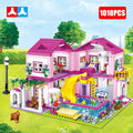 Friends City House Summer Holiday Villa Castle Building Blocks Sets Figures Swimming Pool DIY Toys for Kids Girls Christmas Gift