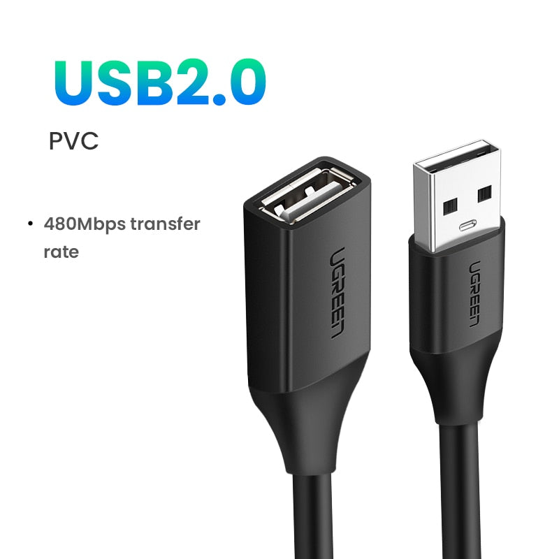 UGREEN USB Extension Cable USB 3.0 Cable for Smart Laptop PC TV Xbox One SSD USB 3.0 2.0 Extender Cord Mini Fast Speed Cable