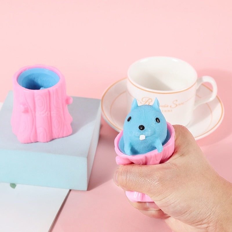 Squeezing Squirrel Cup Toys Decompression Fidget Antistress Sensory Stress Reliefing Gift For Kids Adults