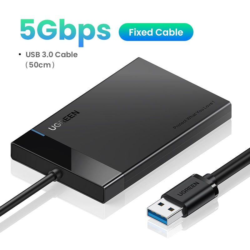 UGREEN HDD Case 2.5 SATA to USB 3.0 Adapter Hard Drive Enclosure for SSD Disk HDD Box Type C 3.1 Case HD External HDD Enclosure