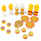 Food Building Blocks City Friend Accessories Bread Chips Roast Chicken Pizza Hot Dog Fish Fruit Carrot Basket Classic DIY Bricks