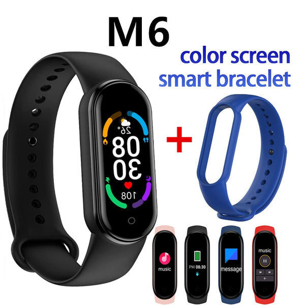 Smart Watch M6 Men&#39;s And Women&#39;s Fitness Sports Bracelet Heart Rate Blood Pressure Monitor Digital Watch for IOS Android Phones