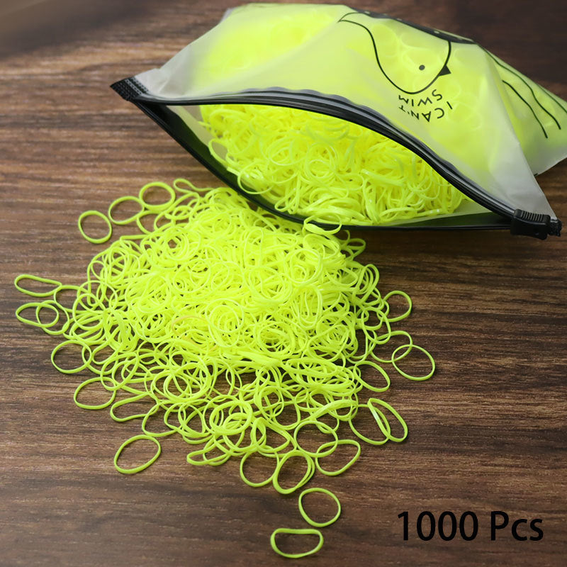 1000PCS Disposable Rubber Band Hairband For Children  Ponytail Hairs Ties Colourful Elastic Hair Bands Baby Hair Accessories